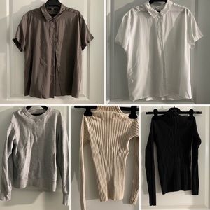 Bundle: Black, Grey, and White blouses & sweatshirt & sweaters